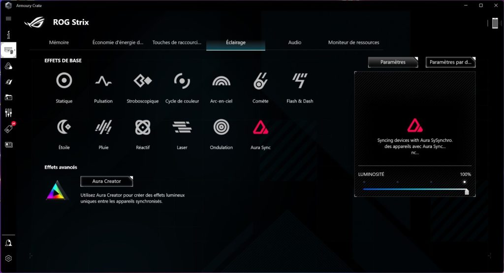 Amourey Crate sur le Asus Rog Strix Scar 17 G733Z