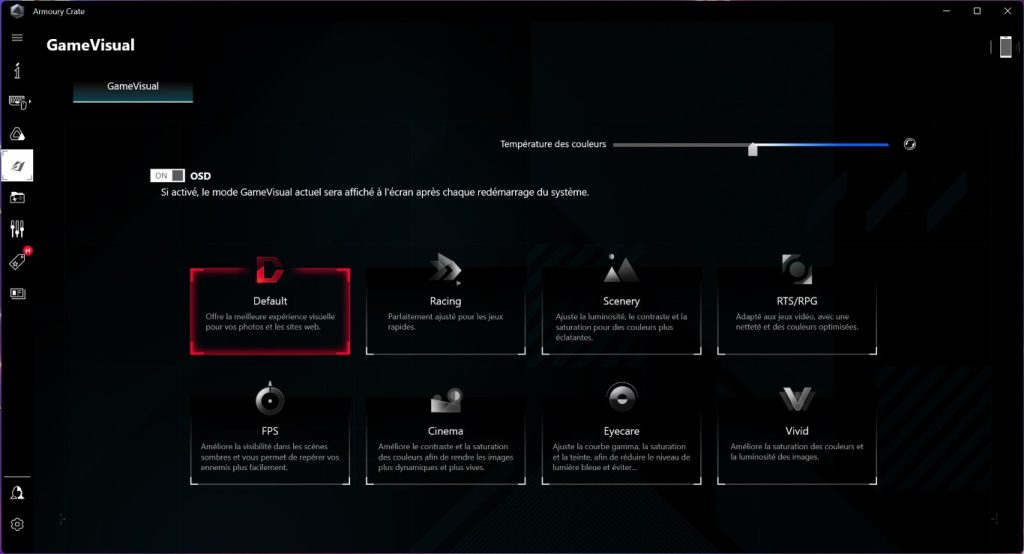 Armourey Crate sur le Asus Rog Strix Scar 17 G733Z