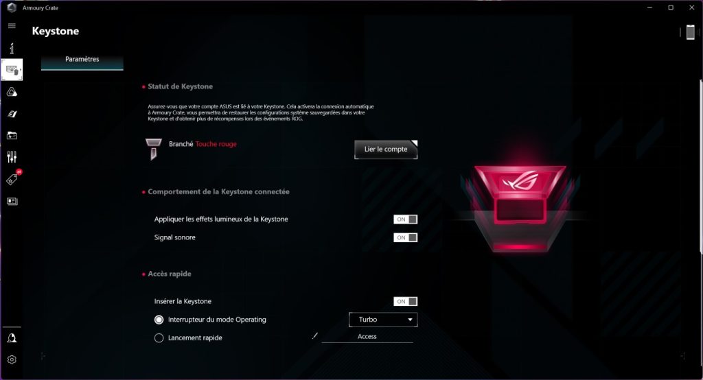 Keystone du Asus Rog Strix Scar 17 G733Z