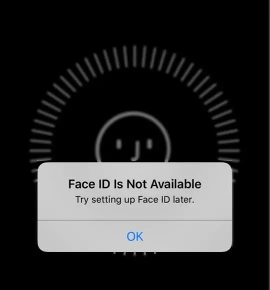 Message d'erreur de FaceID sur iOS 16. 