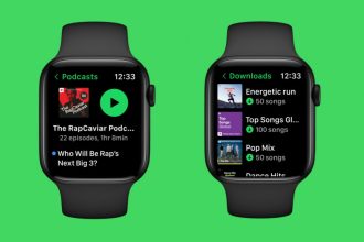 Apple watch nouveux interface spotify