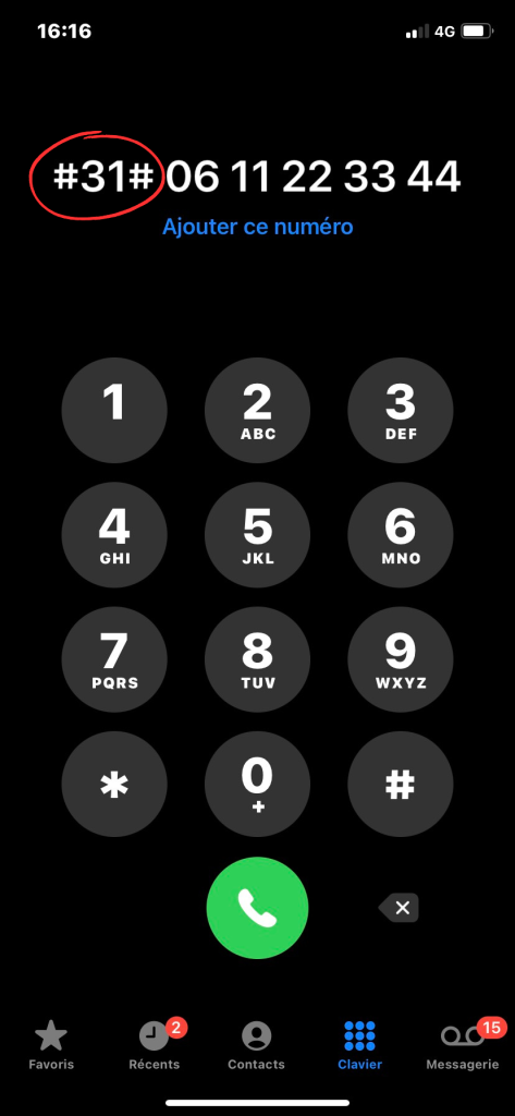 comment appeler en privé avec iphone