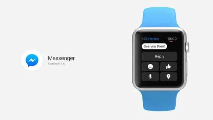 interface application messenger sur apple watch