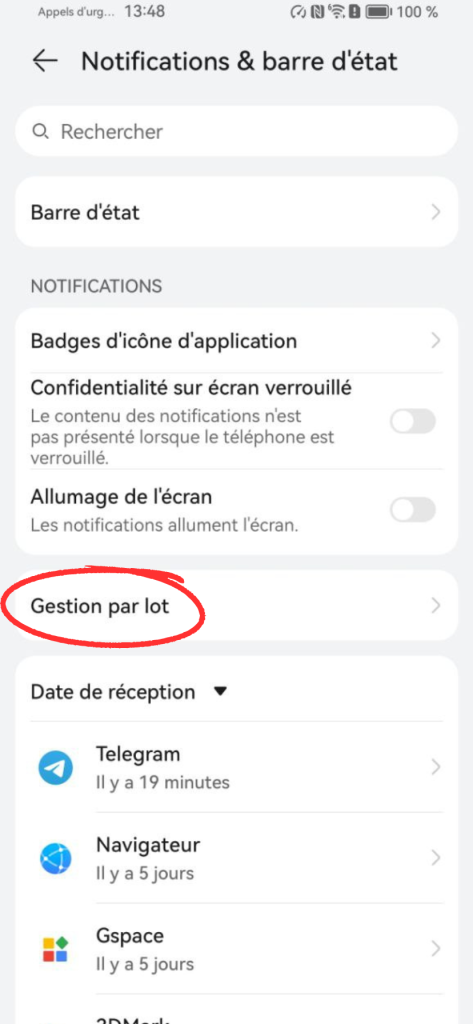 desactiver les notifications sur android
