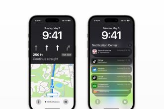 nouvelle interface de l'écran de verrouillage avec plans sur ios 17