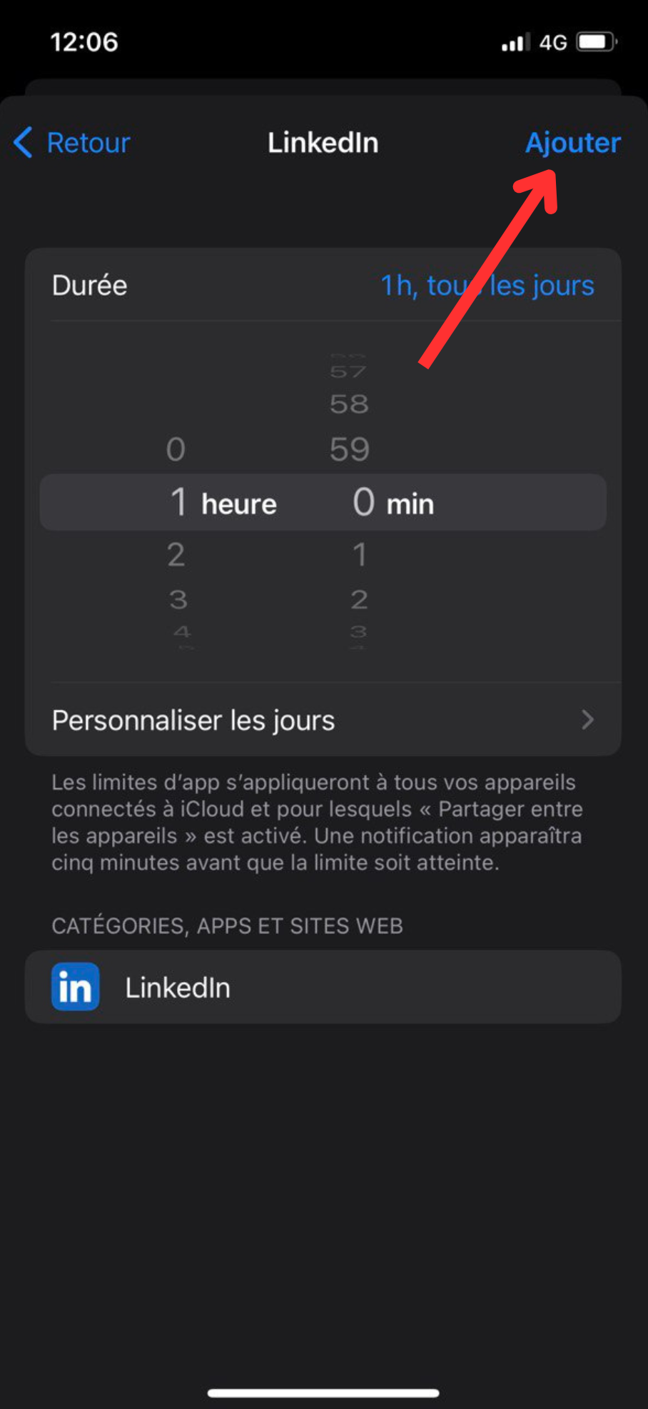 Comment mettre une limite de temps sur les applications iPhone