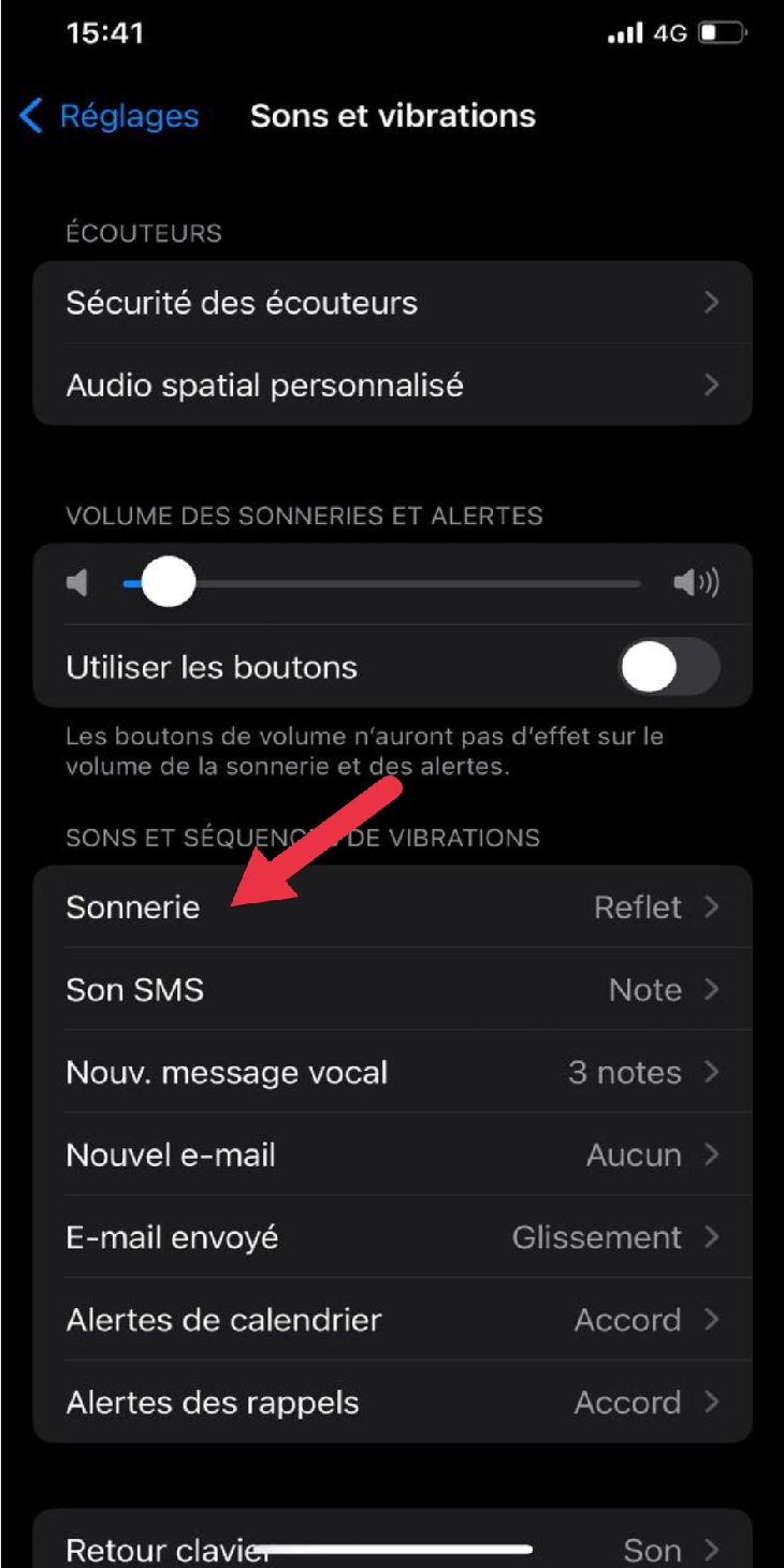 comment rétablir la sonnerie sur iphone