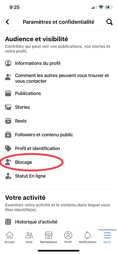 comment débloquer un utilisateur sur l'application Facebook