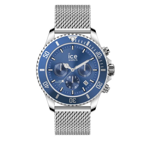 montre ice watch steel mesh blue large ch