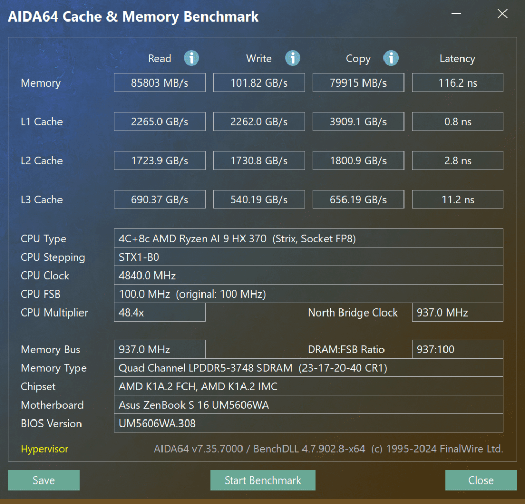 test asus zenbook s16 oled benchmark (1)