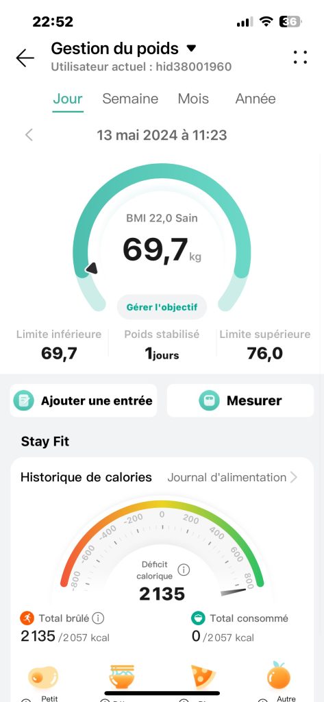 Gestion du poids Huawei Health