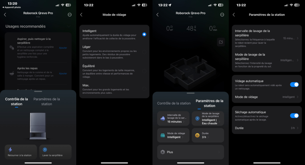Paramètres station Roborock