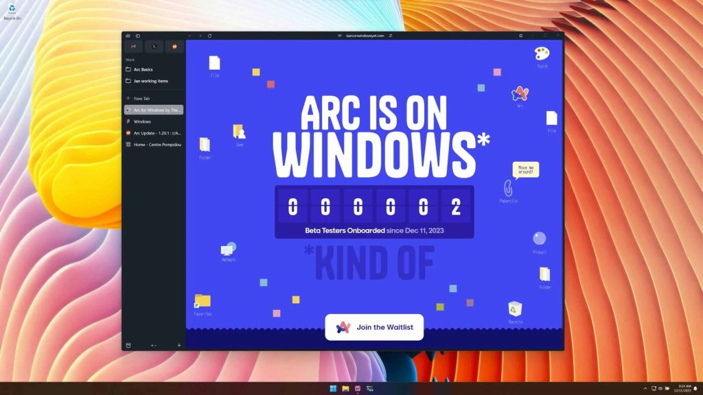 arc browser windows