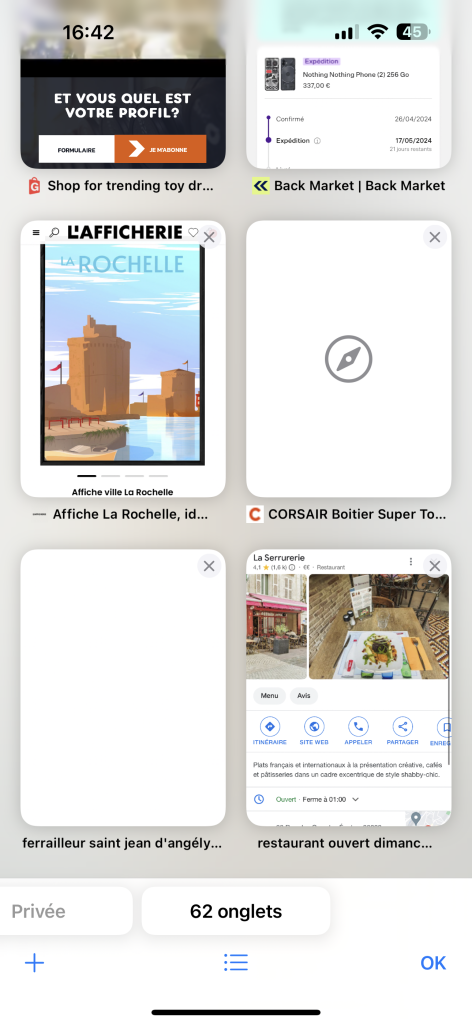 fermer tous les onglets safari iphone