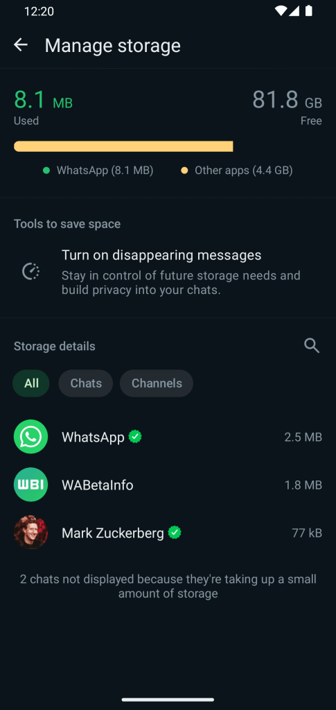 whatsapp gestion stockage