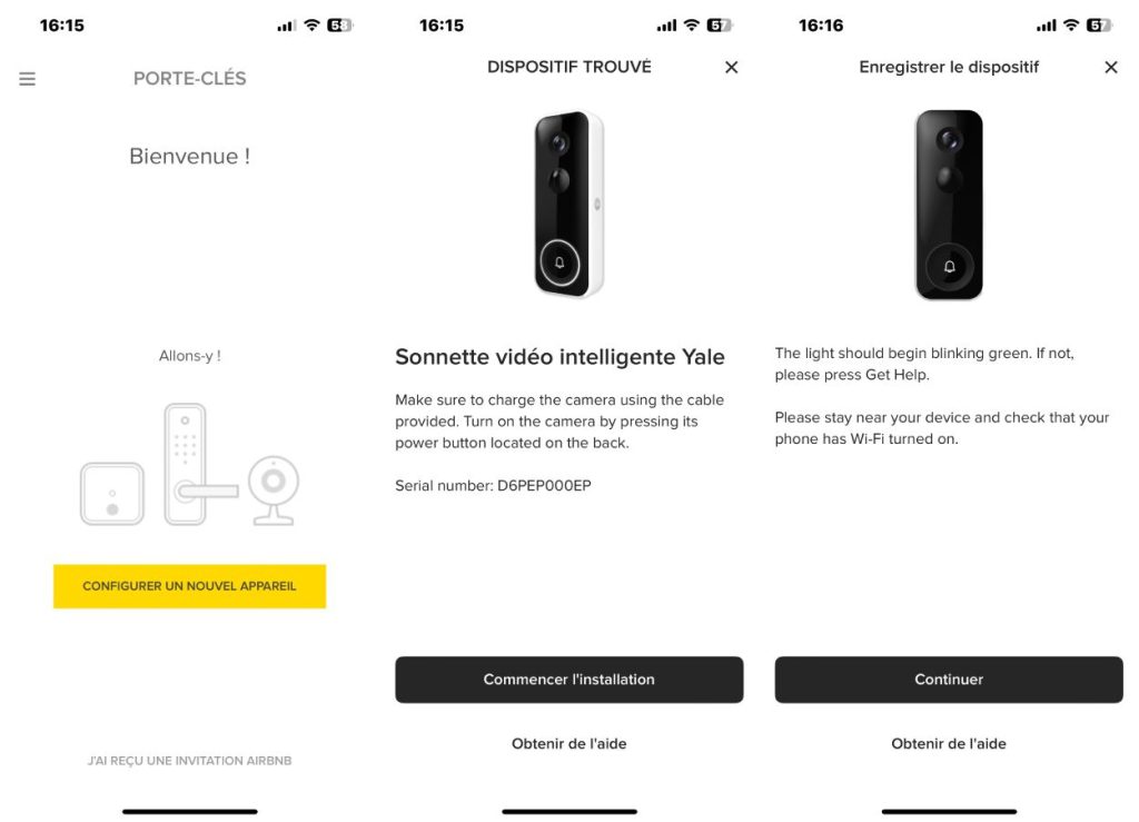 Configuration Yale Video Doorbell