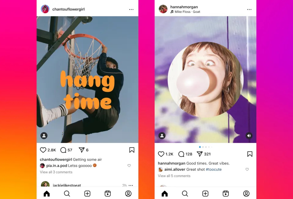 instagram texte sur photos