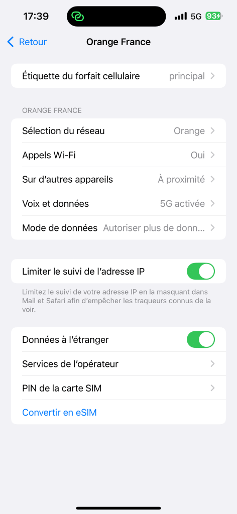 resoudre probleme partage connexion iphone etranger 1