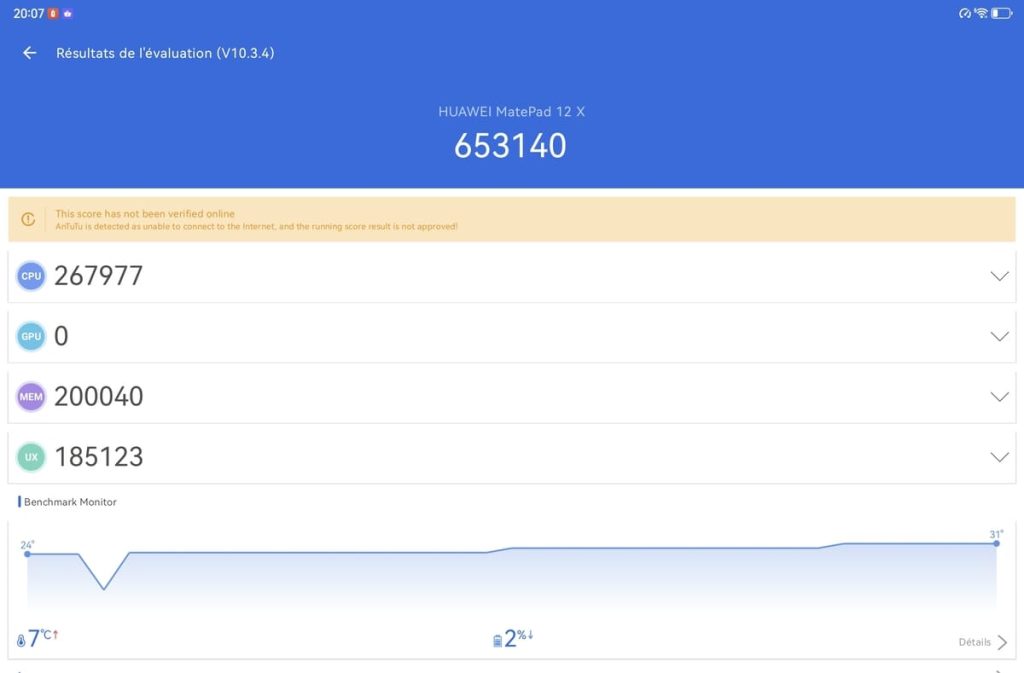 test huawei matepad 12x performances 5