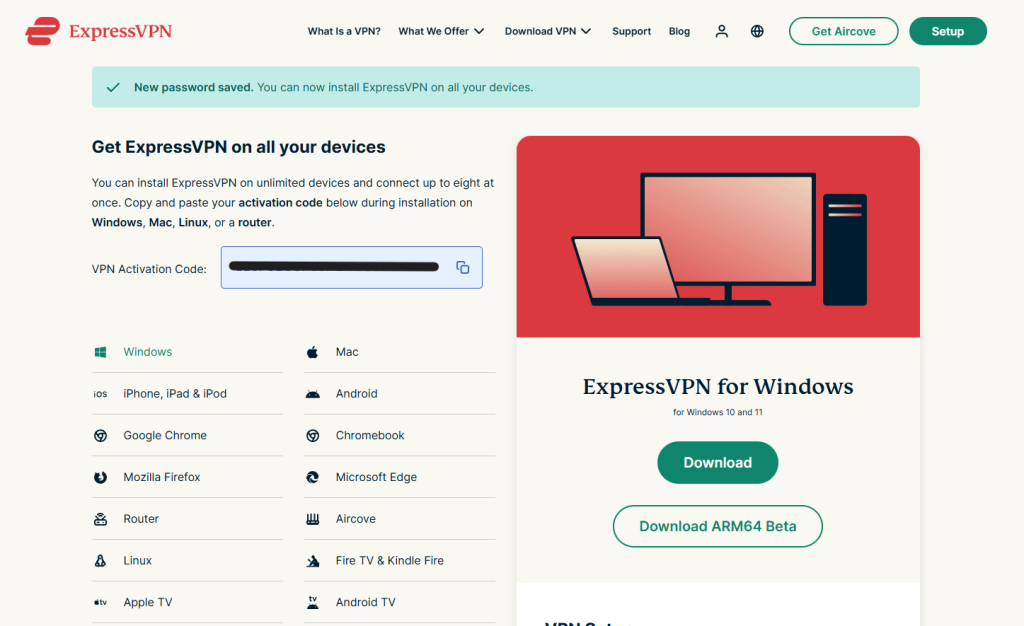 Site ExpressVPN - Configuration du Aircove Go