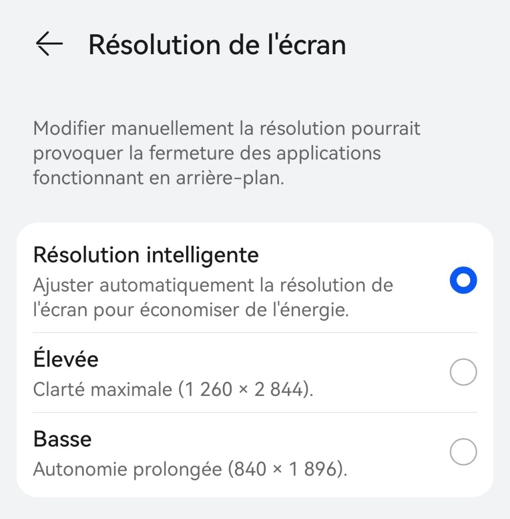 resolution ecran huawei pura 70 pro