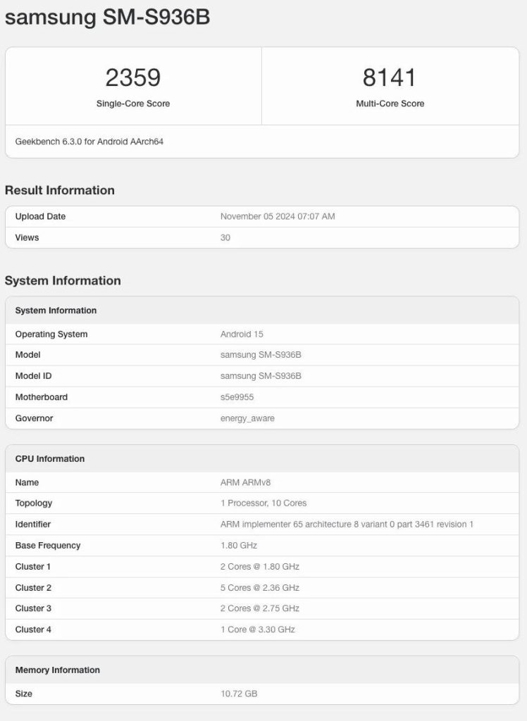 benchmark galaxy s25