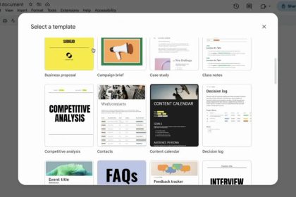 nouveaux templates google docs