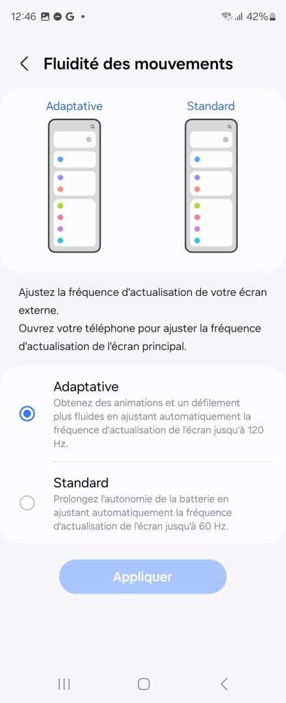 samsung galaxy z fold 6 interface parametres (2)