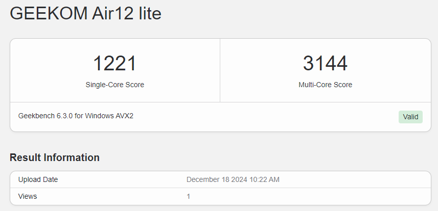 test performances geekom air 12 lite benchmark (2)