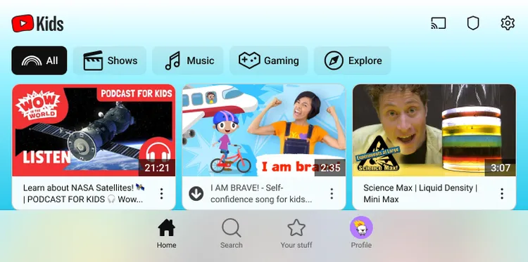 youtube kids redesign comme youtube