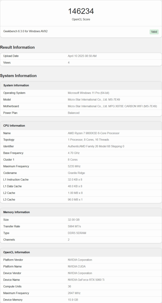 performances rtx 4060 ti benchmark