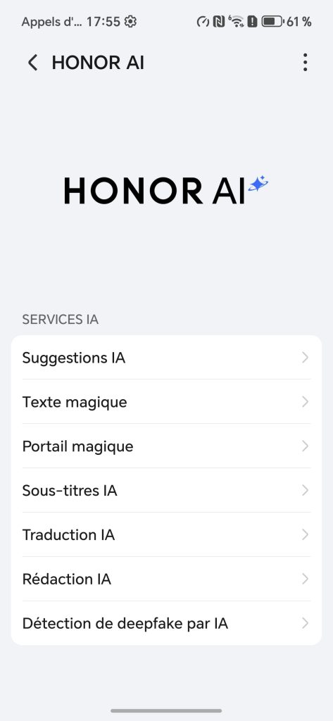 honor ia fonctionnalités