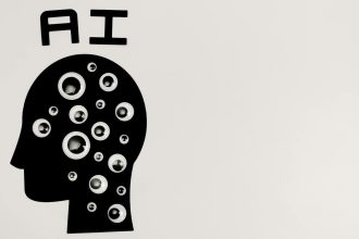 Intelligence artificielle Anthropic, silhouette tête humaine avec mention AI