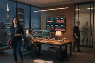 Faille sécurité serveurs MCP — bureau technologique avec écrans de monitoring et données