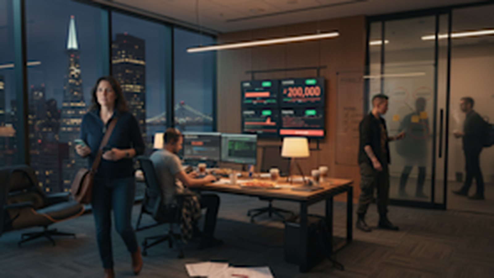 Faille sécurité serveurs MCP — bureau technologique avec écrans de monitoring et données