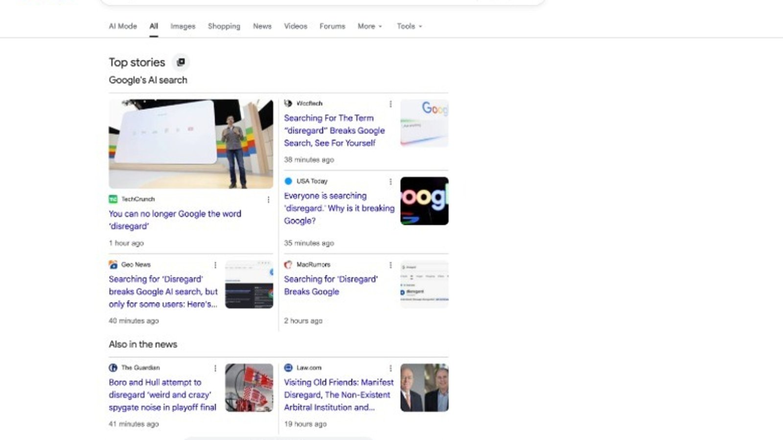 Google se plante sur les mots les plus basiques à cause de l'IA