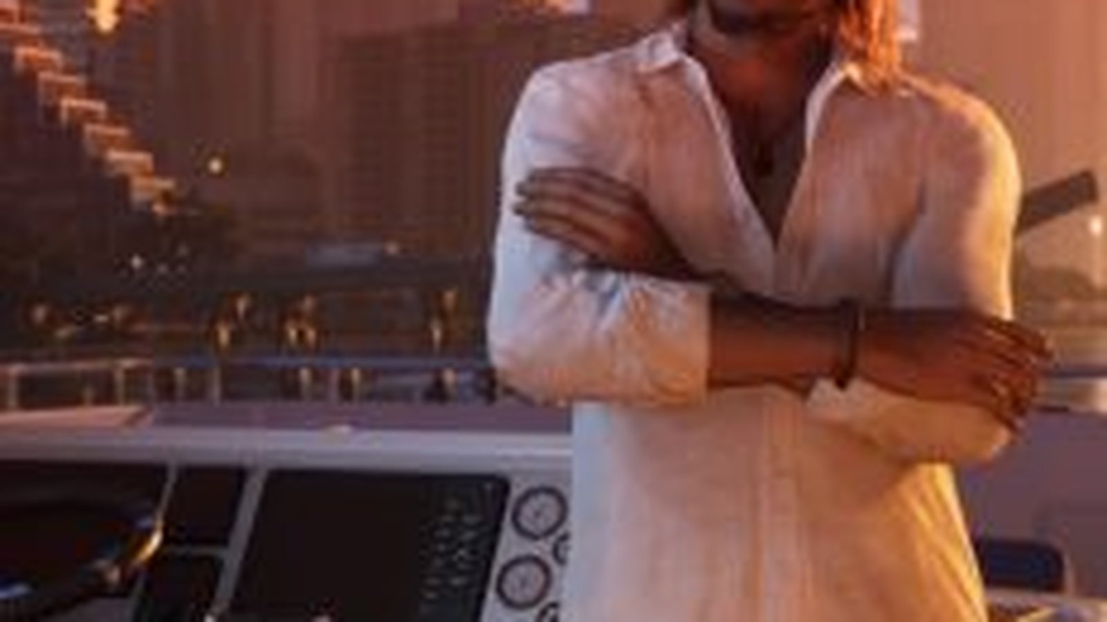 GTA 6 capture in-game personnage masculin sur yacht à Vice City