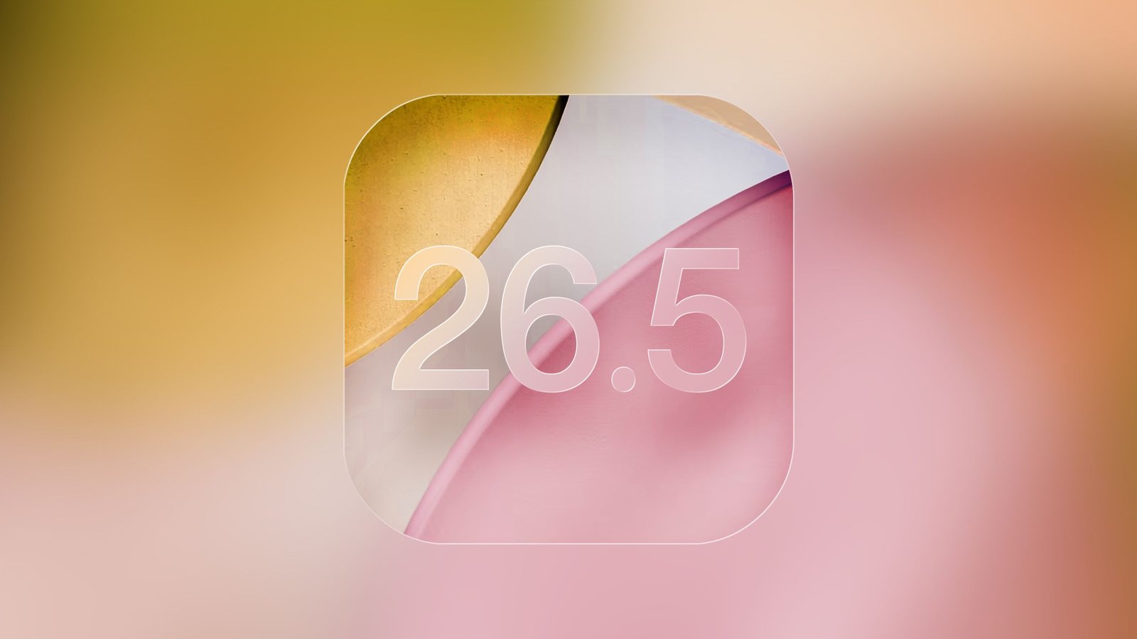 iOS 26.5 icône officielle fond abstrait rose et doré