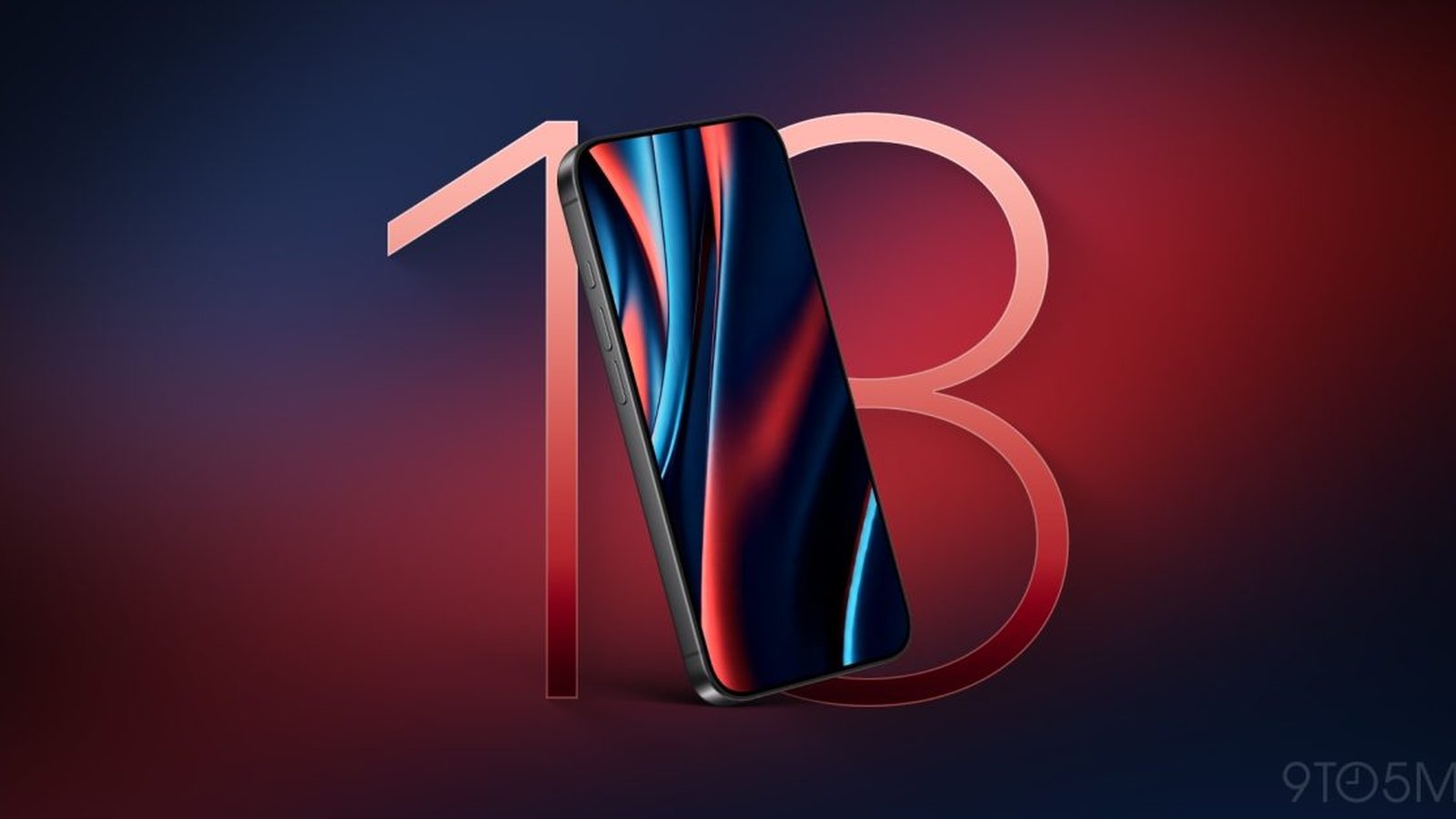iPhone 18 Pro concept rendu 3D avec écran coloré sur fond sombre