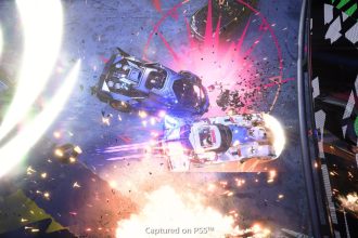 Destruction AllStars PS5 – combat de véhicules avec explosions et effets néon