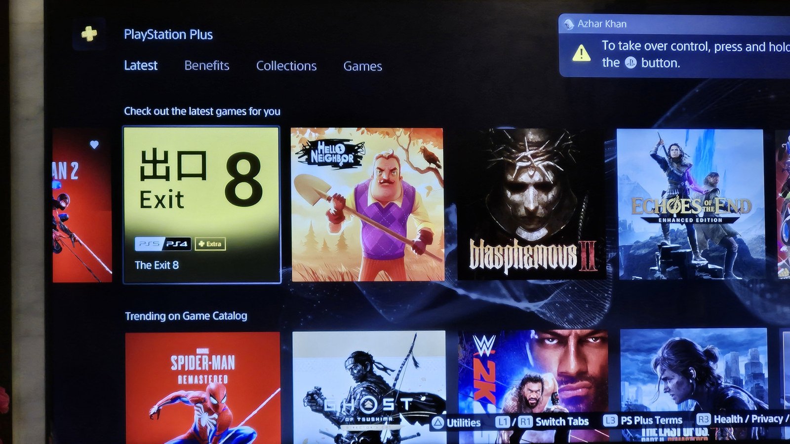 PlayStation Store interface PS Plus avec catalogue de jeux numériques