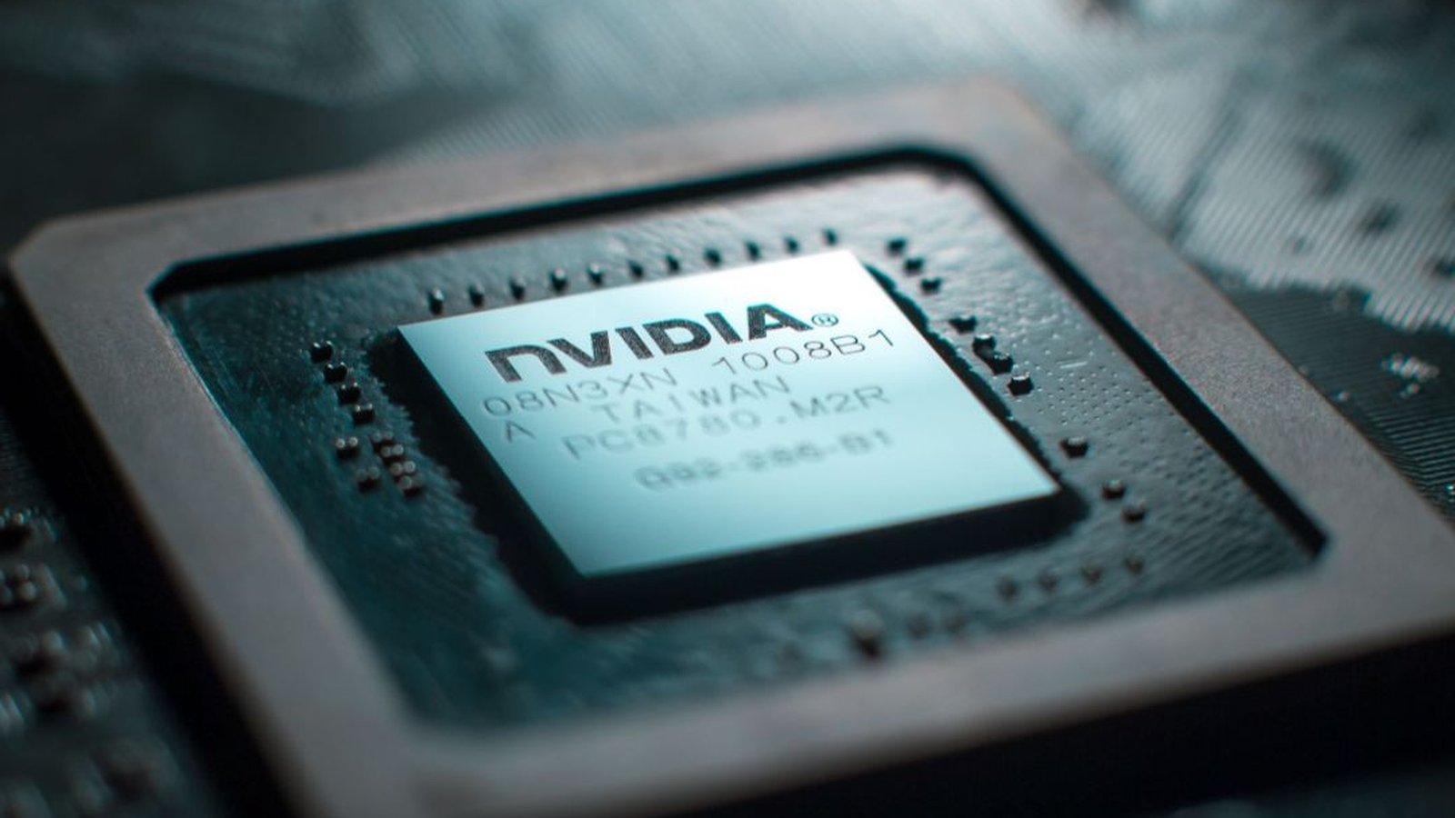 Nvidia GPU puce graphique en gros plan sur carte électronique