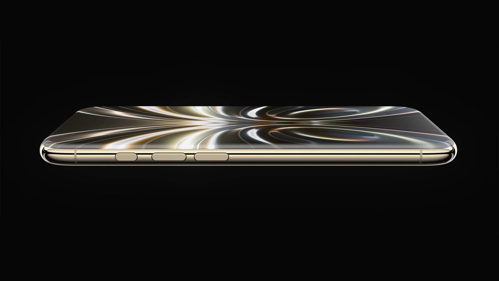 iPhone 20 concept rendu design quad-courbé coloris or fond noir