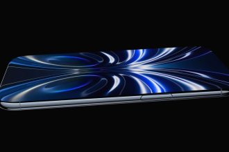 iPhone 20 concept rendu écran quad-courbé bleu design anniversaire Apple