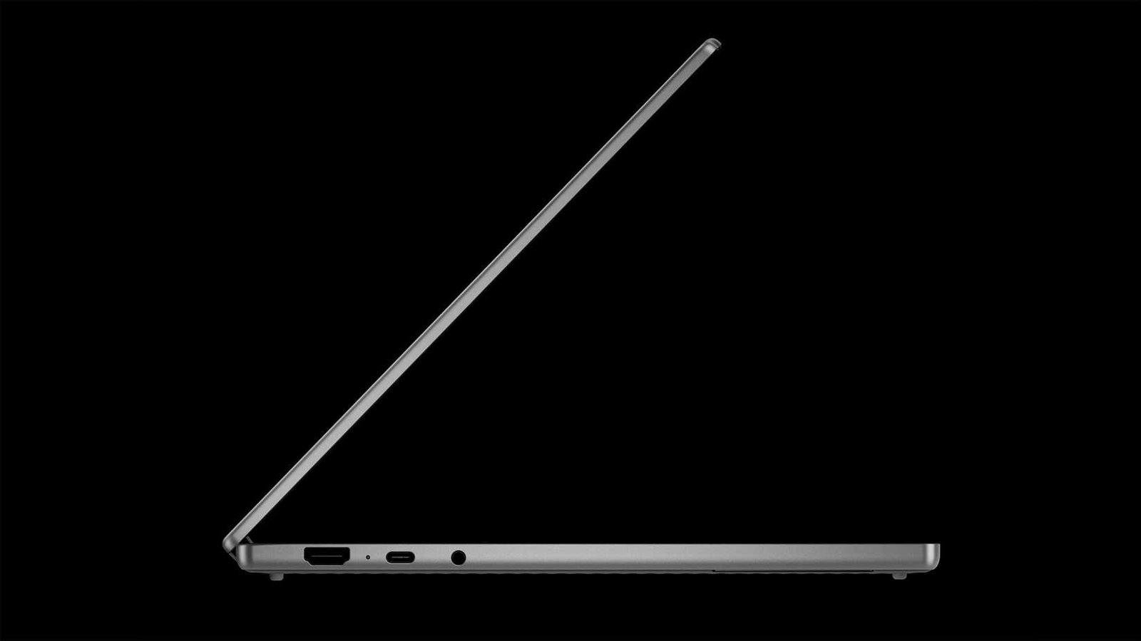 Googlebook Snapdragon X profil fin avec ports USB-C et HDMI