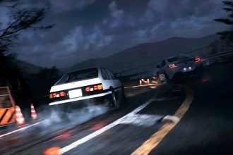 Forza Horizon Toyota AE86 en drift nocturne sur route de montagne style Initial D
