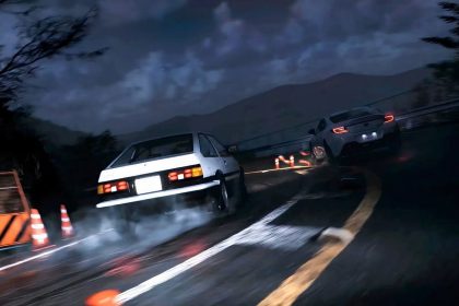 Forza Horizon Toyota AE86 en drift nocturne sur route de montagne style Initial D