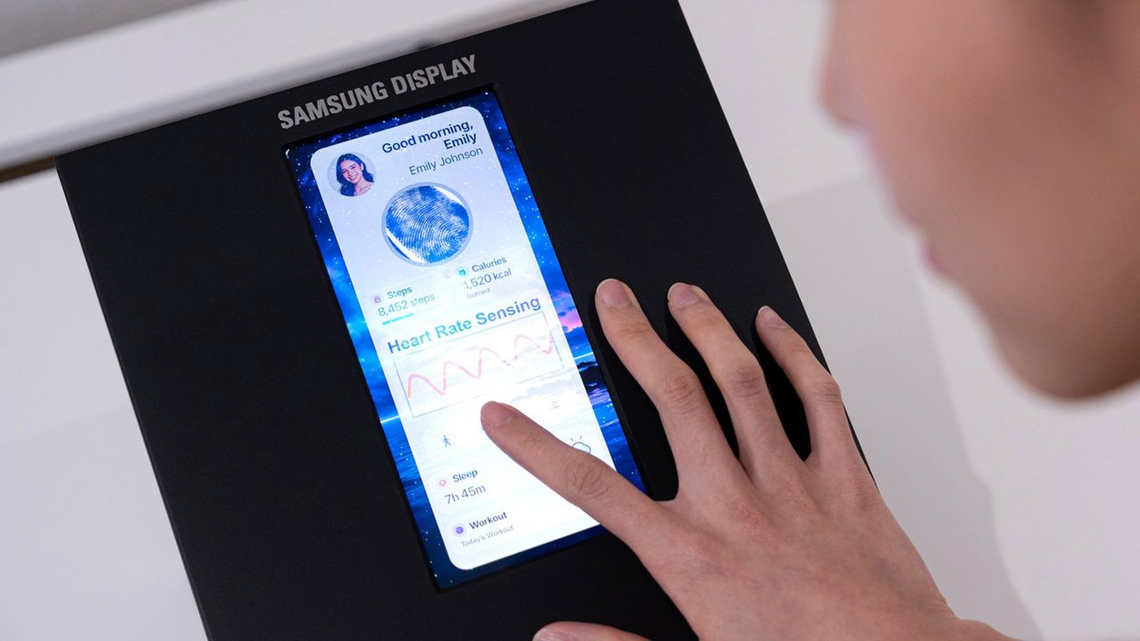 Dalle OLED Samsung Display avec capteur fréquence cardiaque intégré sous écran