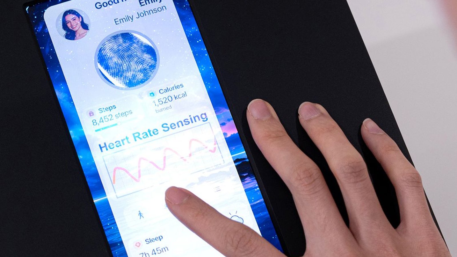 Écran Samsung Display OLED capteur santé intégré, interface Heart Rate Sensing
