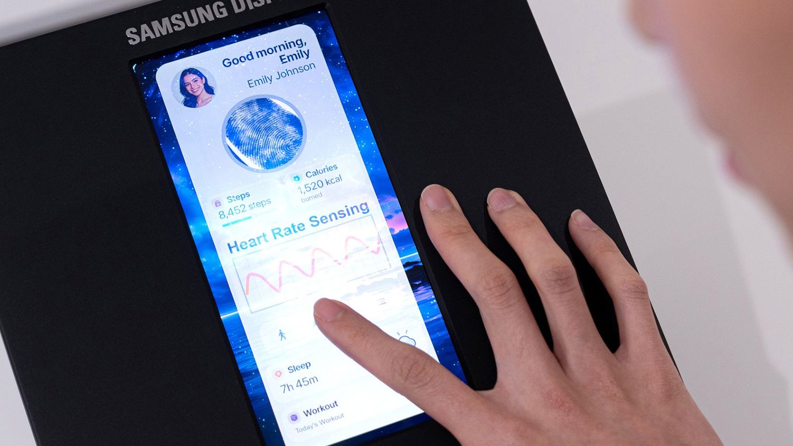 Samsung Display dalle OLED biométrique avec mesure fréquence cardiaque et tension artérielle